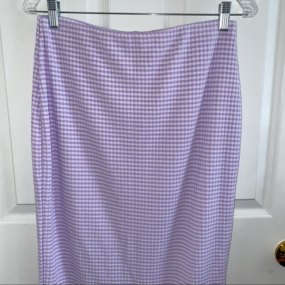 Urban Outfitters Lavender Checkered Midi Skirt